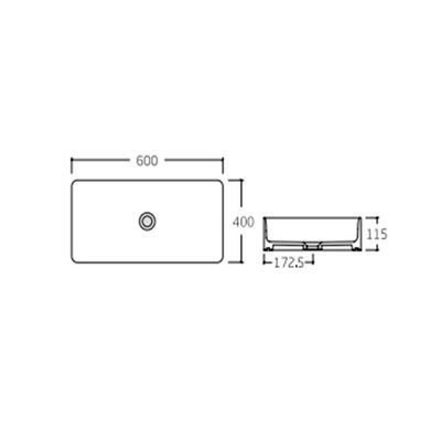 Раковина-чаша Qtap Tern 600x400x110 White QT171180841W