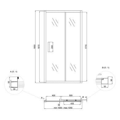 Душевая дверь в нишу Lidz Aria SD100x185.CRM.FR, стекло Frost 5 мм