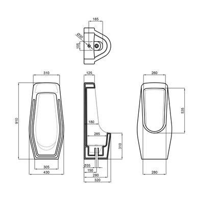 Пісуар підлоговий Qtap Stork 430х340х920 White QT1588HDU900W