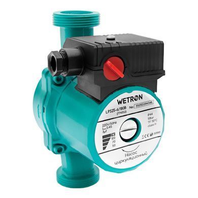 Насос циркуляційний 100Вт Hmax 6м Qmax 50л/хв &Oslash;1 1/2" 180мм &Oslash;1 WETRON LР325&ndash;4/180С (774332)