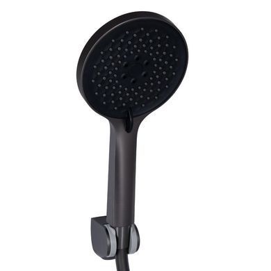 Смеситель для ванны Qtap Vlasta New с длинным поворотным изливом (c душевым гарнитуром) QTVLA260GMB45645 Gunmetal Black PVD
