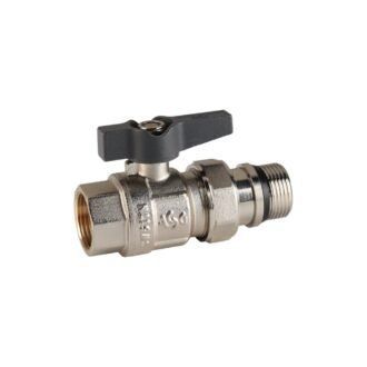 Кран кульовий з американкой 1" кутовий метелик (ASG+)