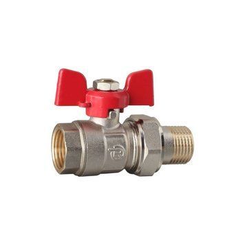 Кран кульовий з американкою 3/4" прямий білий метелик (Reiger)