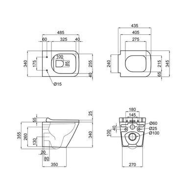 Унитаз подвесной Qtap Tern безободковый с сиденьем Soft-close QT1733052ERW