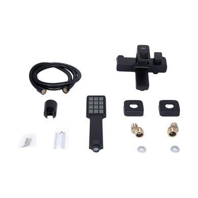 Змішувач для ванни Lidz Wawel 006 (з душовим гарнітуром) (k35) LDWAW006BLA45393 Black