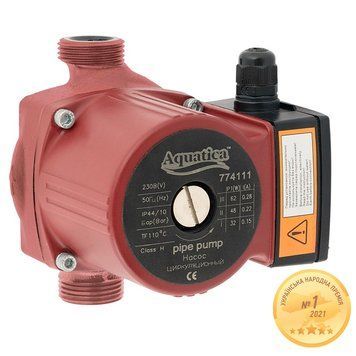Насос циркуляційний 130Вт Hmax 7м Qmax 87л/хв &Oslash;2" 180мм + гайки &Oslash;1&frac14;" AQUATICA (774140)