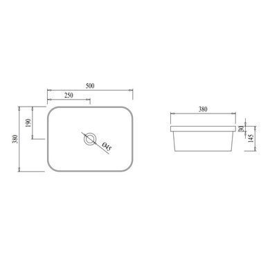 Раковина Qtap Scorpio 500х380х145 White з донним клапаном QT1411K490W