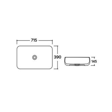 Раковина-чаша Qtap Jay 715x390x145 White с донным клапаном QT07112166W