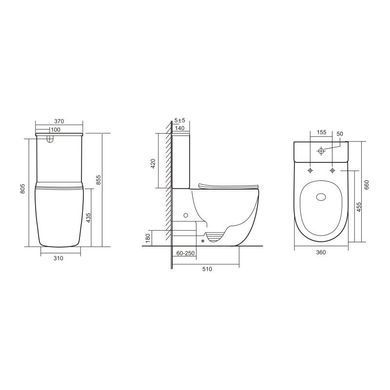 Унитаз напольный Qtap Robin New Ultra Quiet безободковый с сиденьем Soft-Close WHITE QT13226083AW