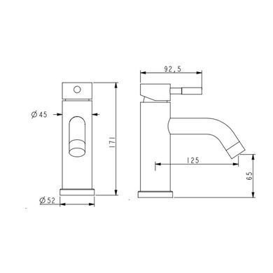 Змішувач для раковини Lidz Aria 0011F (k35) LDARI0011FNKS46091 Nickel